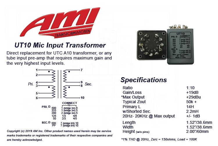 TAB Funkenwerk AMI UT10 Transformer