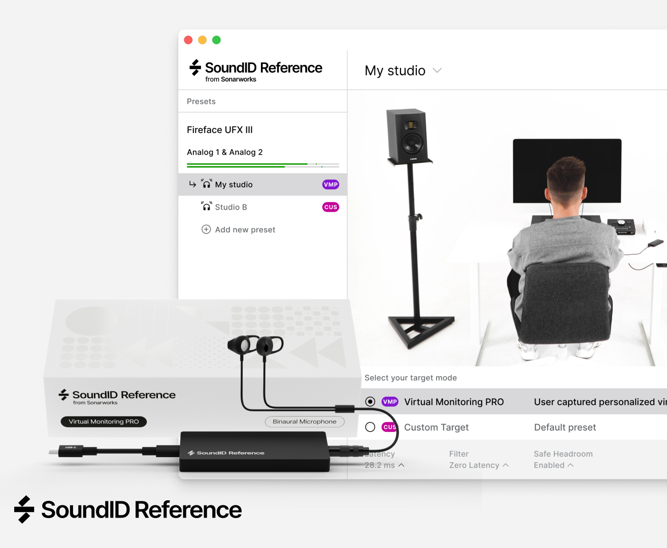 Sonarworks Upgrade from SoundID Reference to Virtual Monitoring PRO with Binaural Measurement Microphone (EREF)