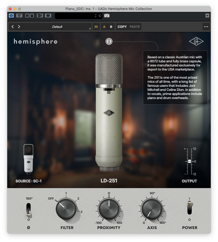 Universal Audio SC-1 Standard Condenser with Hemisphere Mic Modeling